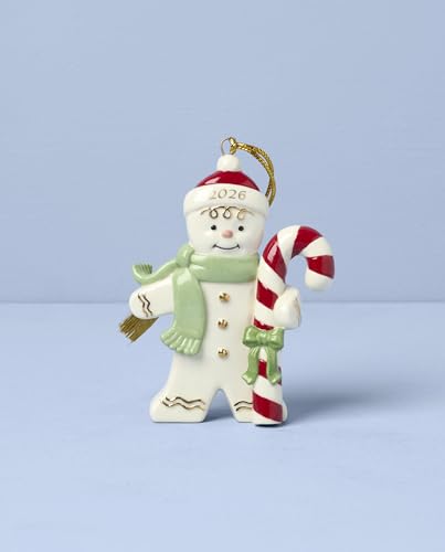 Gingerbread Man Ornament with Candy Cane - 2026 Holiday Decor