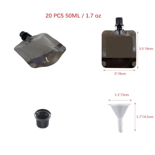 Travel Plastic Flasks with Leak-Proof Caps - 50ml Reusable Pouches