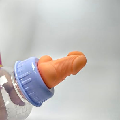 Funny Bottle with Penis Cap JJ - Bachelor Party Gag Gift, Cheeky Can Cover