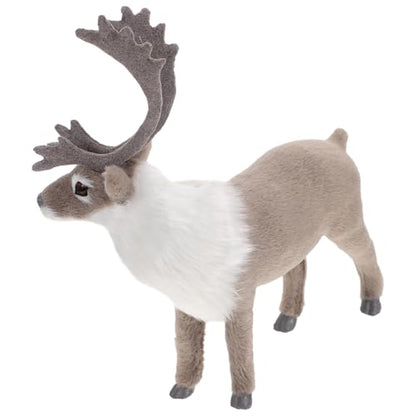 Christmas Reindeer Deer Figurine Ornament - Festive Holiday Decor for Tabletop & Shelf