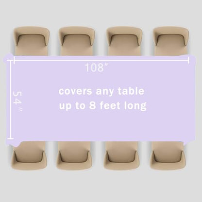 Light Purple Plastic Tablecloth 2 Pack 54 x 108 Inch Disposable Waterproof Cover