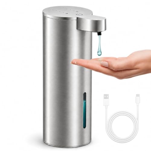 Stainless Steel Touchless Soap Dispenser with Adjustable Levels for Kitchen & Bathroom