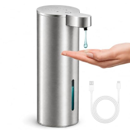 Stainless Steel Touchless Soap Dispenser with Adjustable Levels for Kitchen & Bathroom