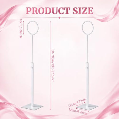 2 Pack Adjustable Table Banner Stand - White, Height 19-27 Inch