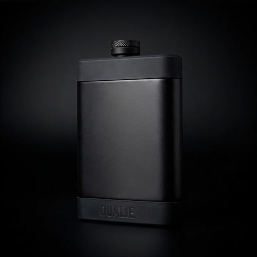 8 oz Stainless Steel Hip Flask with Silicone Grip - Travel Liquor Bottle for Men & Women