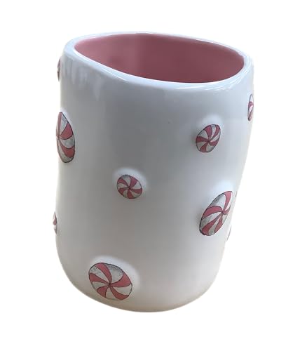 Festive Christmas Pink Peppermint Ceramic Mug - Sweet Christmas Variation