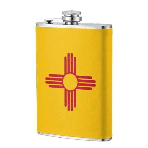New Mexico Flag Flasks for Liquor 8oz - Style 4 / One Size