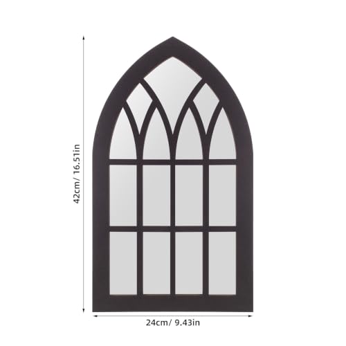 Gothic Arch Faux Window Frame Panel for Wall Decor Black - Medieval Style