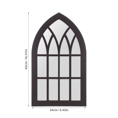Gothic Arch Faux Window Frame Panel for Wall Decor Black - Medieval Style