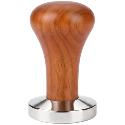51mm Stainless Steel Espresso Tamper with Dark Wood Handle