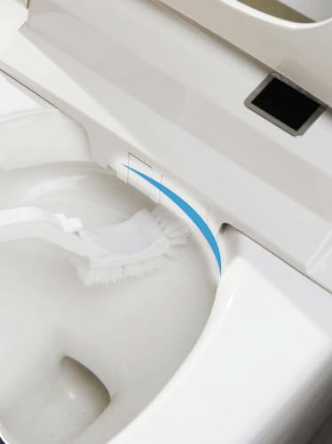 Slim Bathroom Trash Can with Toilet Brush Set - Space-Saving Organizer
