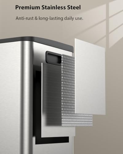 Dual Trash and Recycling Bins for Kitchen - Silver, 13 + 8 Gallon