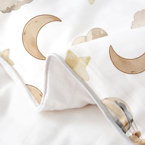 Feelyou Bear Duvet Cover Set Full Size 3PCS for Boys Girls Brown Yellow White