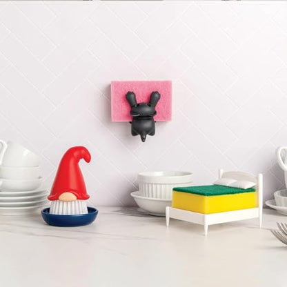 Beardy Gnome Dish Brush with Handle - Unique Kitchen Cleaning Tool