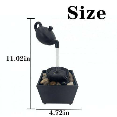 Bronze Floating Teapot Water Fountain with LED Lights - Home Decor