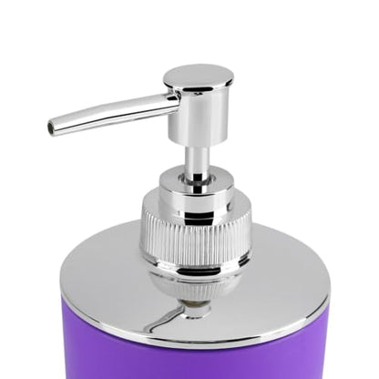 Purple 4-Piece Bathroom Accessories Set with Soap Dispenser and Toothbrush Holder