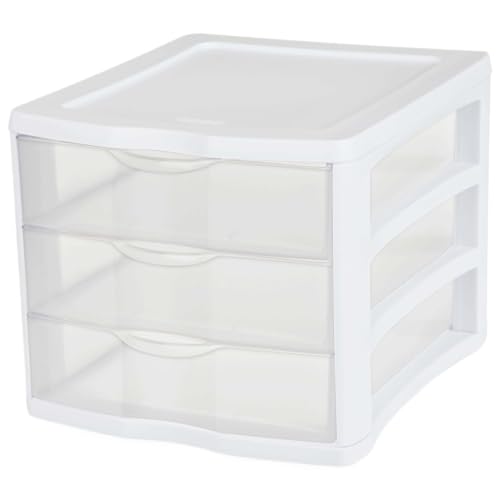 3 Drawer Clear Storage Organizer for Office, Crafts, and Home - Single