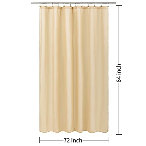 ALYVIA SPRING Extra Long Fabric Shower Curtain Liner Waterproof - 72" x 84", Soft & Lightweight XL Shower Curtain with 3 Magnets, Machine Washable - 72x84, Khaki