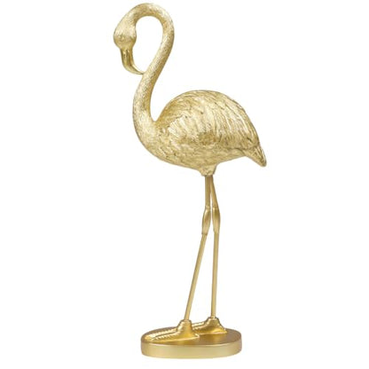 Gold Flamingo Resin Bird Figurine Sculpture - Home Decor Gift