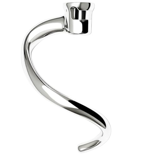 Stainless Steel Spiral Dough Hook for KitchenAid Stand Mixers - Compatible with 4.5QT & 5QT, Dishwasher Safe, Ideal for Bread Pizza Pasta Dough