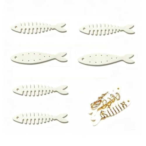 6PCS Fish-Shaped Jewelry Holders for Rings Earrings Charms - Portable Ocean Gift