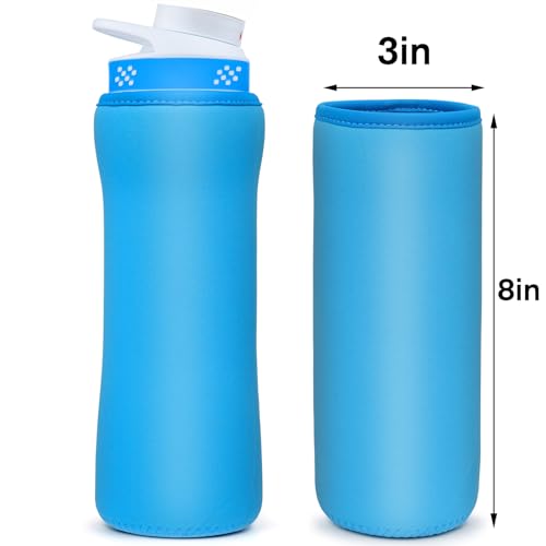 Sleeve Compatible with Cir-kul Water Bottle - 2 Pcs Water Bottle Sleeve Compatible with Cir-kul 22oz & Stainless Steel Bottle - Neoprene Insulated Water Bottle Cover for Retaining Temperature, （Black）