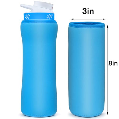 Sleeve Compatible with Cir-kul Water Bottle - 2 Pcs Water Bottle Sleeve Compatible with Cir-kul 22oz & Stainless Steel Bottle - Neoprene Insulated Water Bottle Cover for Retaining Temperature, （Black）