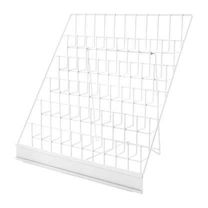White 6-Tier Wire Book Display Shelf for Library Classroom