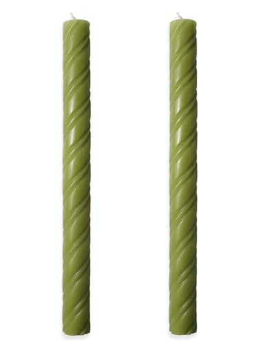 10in Spiral Taper Candles Set of 2 - Green Striped Taper Candles for Weddings & Parties - Variation of THIS listing