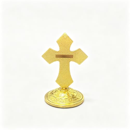 Orthodox Standing Table Cross with Enamel & Rhinestone - Religious Decor