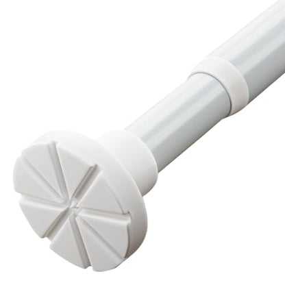 Split Tension Shower Curtain Rod 31-64 Inches White No Drills Adjustable