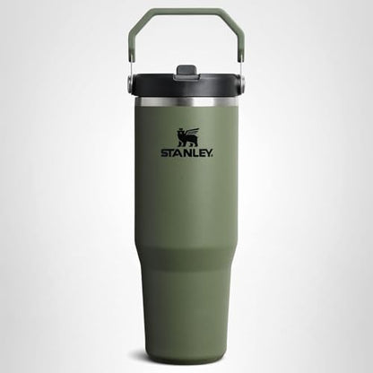 STANLEY IceFlow 2.0 Flip Straw Tumbler with Handle 40 oz | Twist On Lid and Flip Up Straw | Leakproof Water Bottle | Insulated Stainless Steel | BPA-Free | Dried Pine