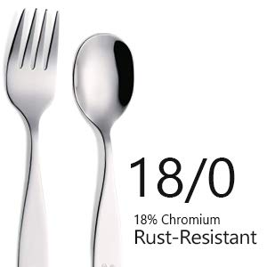 Kids Stainless Steel Flatware Set 6 Pieces - 3 Forks & 3 Spoons, Engraved Dog Bunny (Variation Stainless Steel+1)