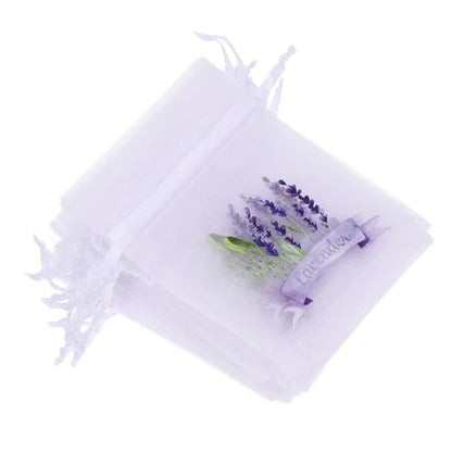 30 Pcs Drawstring Linen Sachet Bags for Lavender Storage - White Mesh