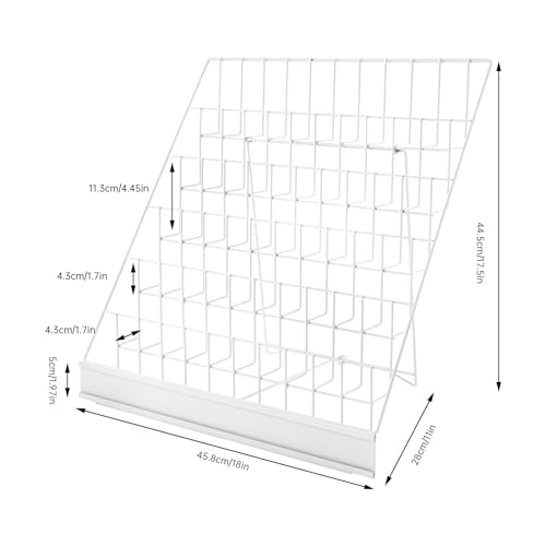 White 6-Tier Wire Book Display Shelf for Library Classroom