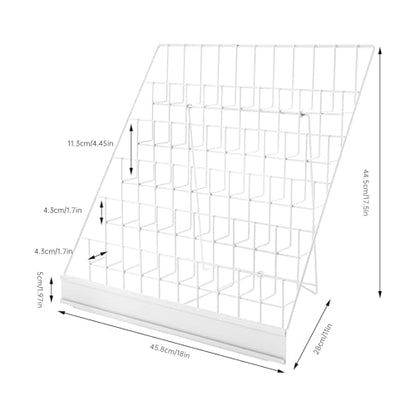 White 6-Tier Wire Book Display Shelf for Library Classroom