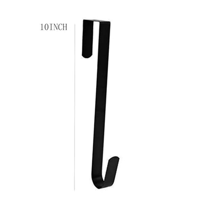 10 Inch Metal Wreath Hanger Over The Door Hooks for Christmas & Holiday Decorations Black
