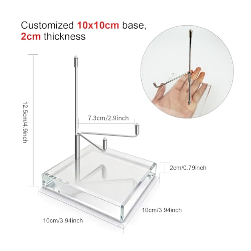 Large Crystal Display Stands Set of 2 - Adjustable Acrylic Collectible Holders