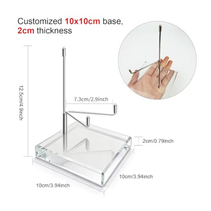 Large Crystal Display Stands Set of 2 - Adjustable Acrylic Collectible Holders