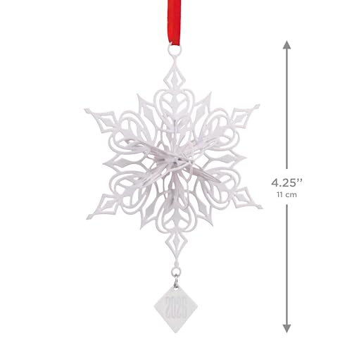 Hallmark Snowflake 2026 Christmas Ornament - White & Red Holiday Decor