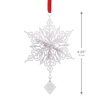 Hallmark Snowflake 2026 Christmas Ornament - White & Red Holiday Decor