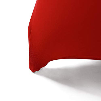 6FT Red Spandex Table Cover for Rectangular Tables - Holiday Party Decor