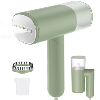 Green Handheld Travel Steamer for Clothes 1200W Foldable Garment Wrinkle Remover