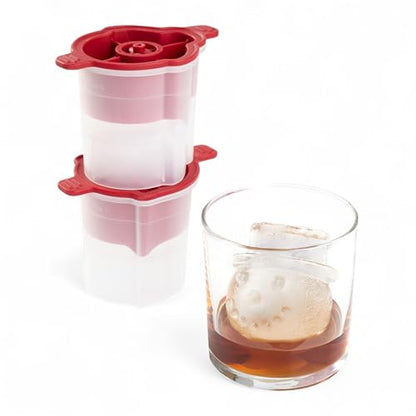 Snowman Ice Molds with Top Hats - Set of 2 Holiday Frozen Drink Ice Cubes