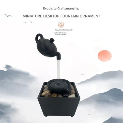 Indoor Tabletop Water Fountain - Bronze Finish, USB Powered