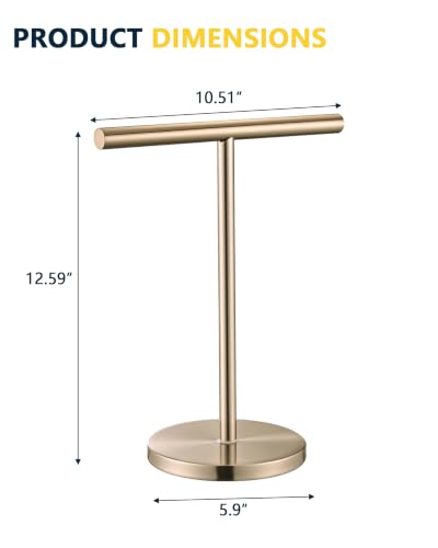 T-Shape Hand Towel Holder Stand Champagne Bronze Bathroom Accessory