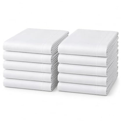 Twin White Microfiber Flat Sheets 12 Pack - Soft & Durable Bed Linen