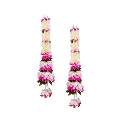Artificial Flower Garland for Home & Event Decor - Red, 15 Inch Hanging Set