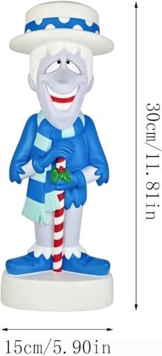 Blue Snow Miser Christmas Decor with LED Lights, Outdoor Blow Mold Figure