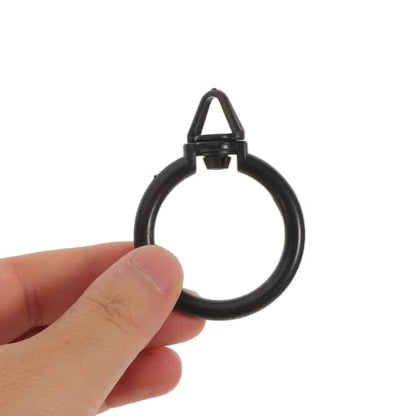 Black Plastic Curtain Rings with Swivel Hooks - 190Pcs Seamless Silent Operation